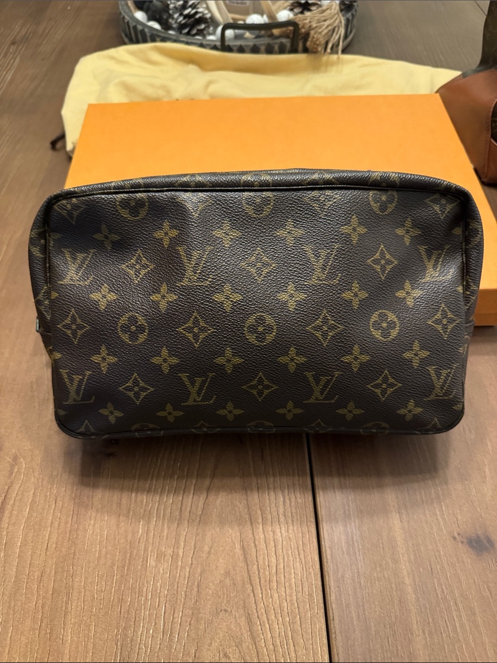 Louis Vuitton Monogram Canvas Toiletry Pouch in Brown and Gold